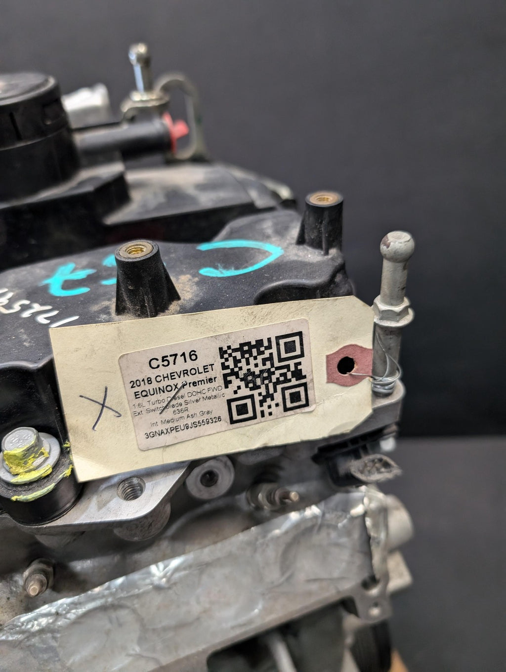 Engine Motor 1.6L Diesel 2018 Chevrolet Equinox 55498191 2019