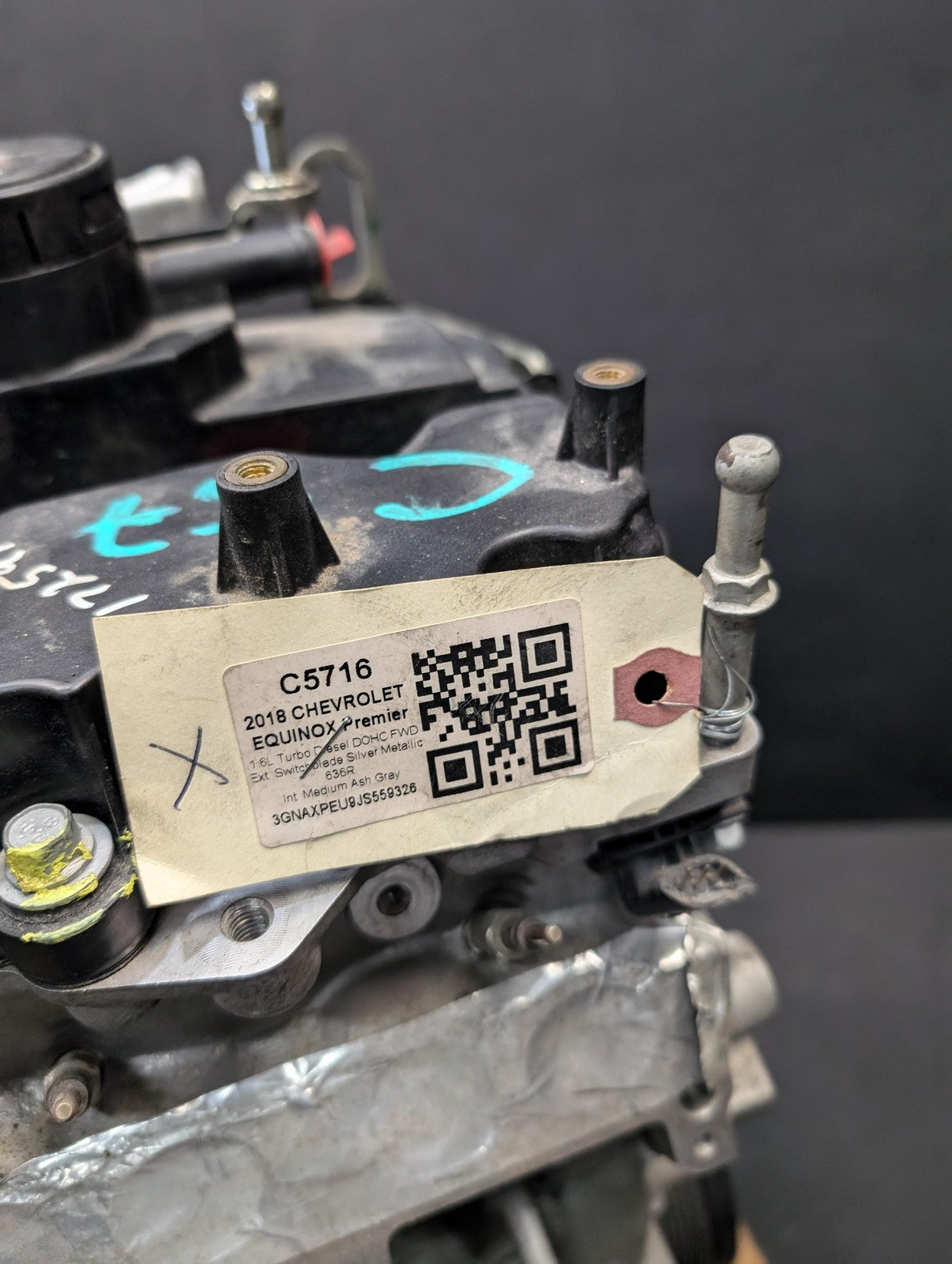 Engine Motor 1.6L Diesel 2018 Chevrolet Equinox 55498191 2019