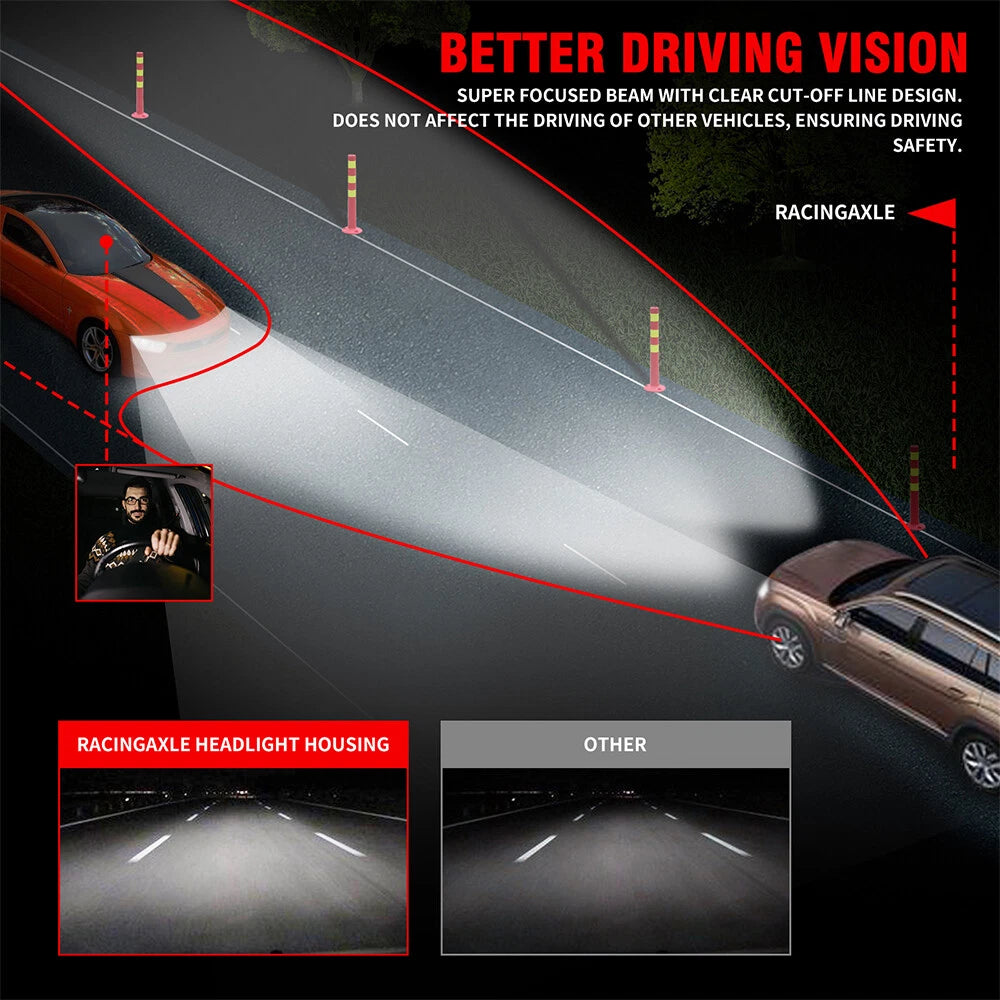 Pair Headlights Assembly for 2007 2008 2009 Toyota Camry Chrome Housing