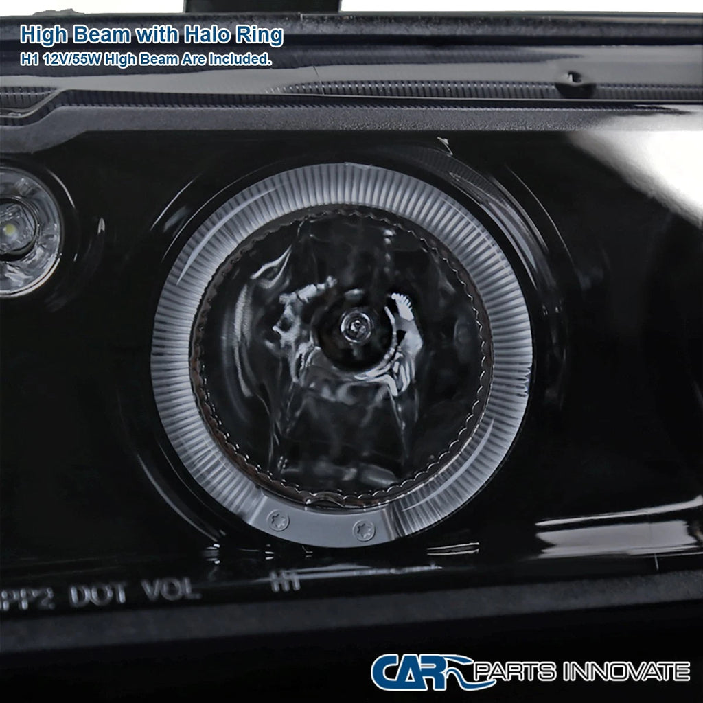 Fits 2006-2011 Honda Civic 4Dr Sedan Black Smoke LED Halo Projector Headlights