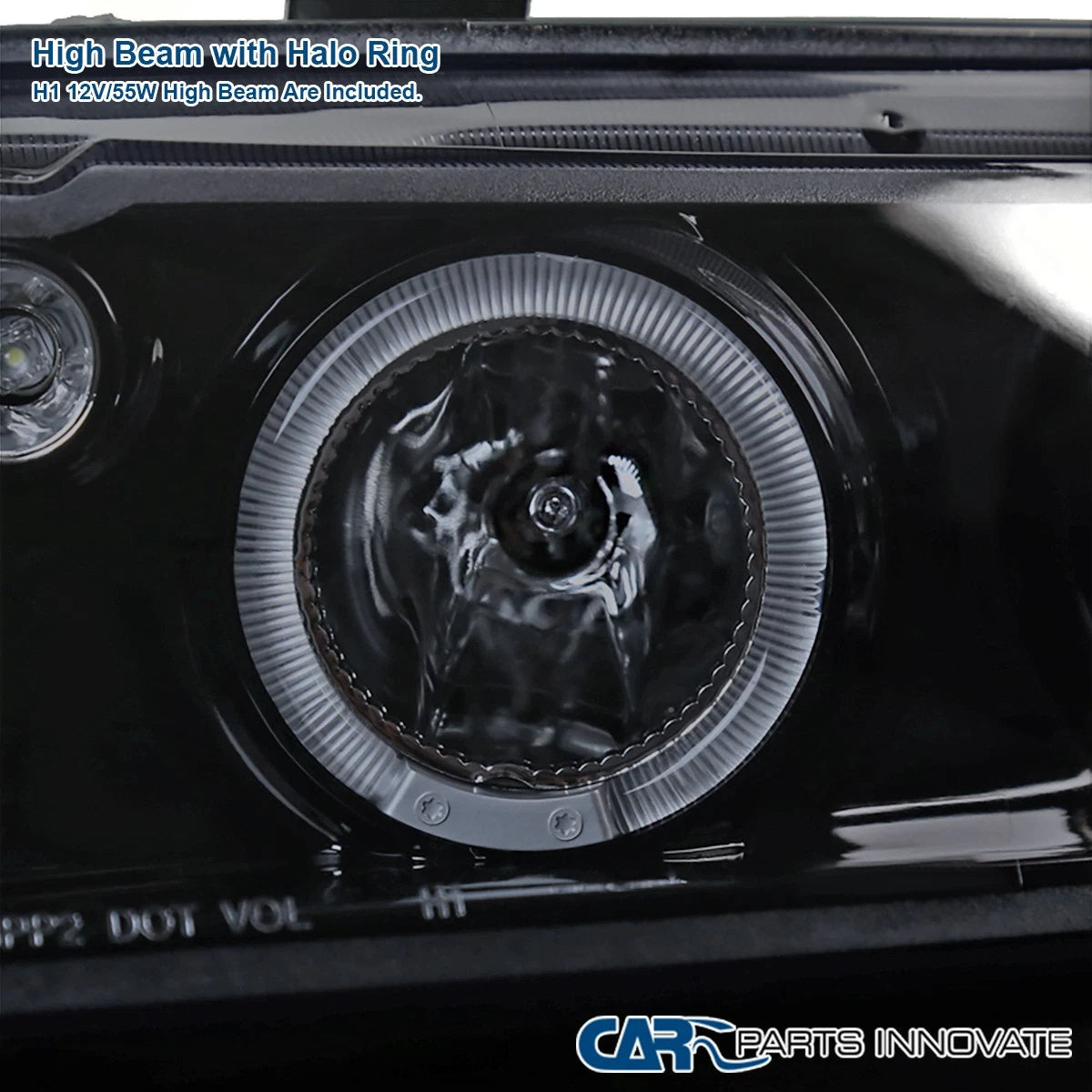 Fits 2006-2011 Honda Civic 4Dr Sedan Black Smoke LED Halo Projector Headlights