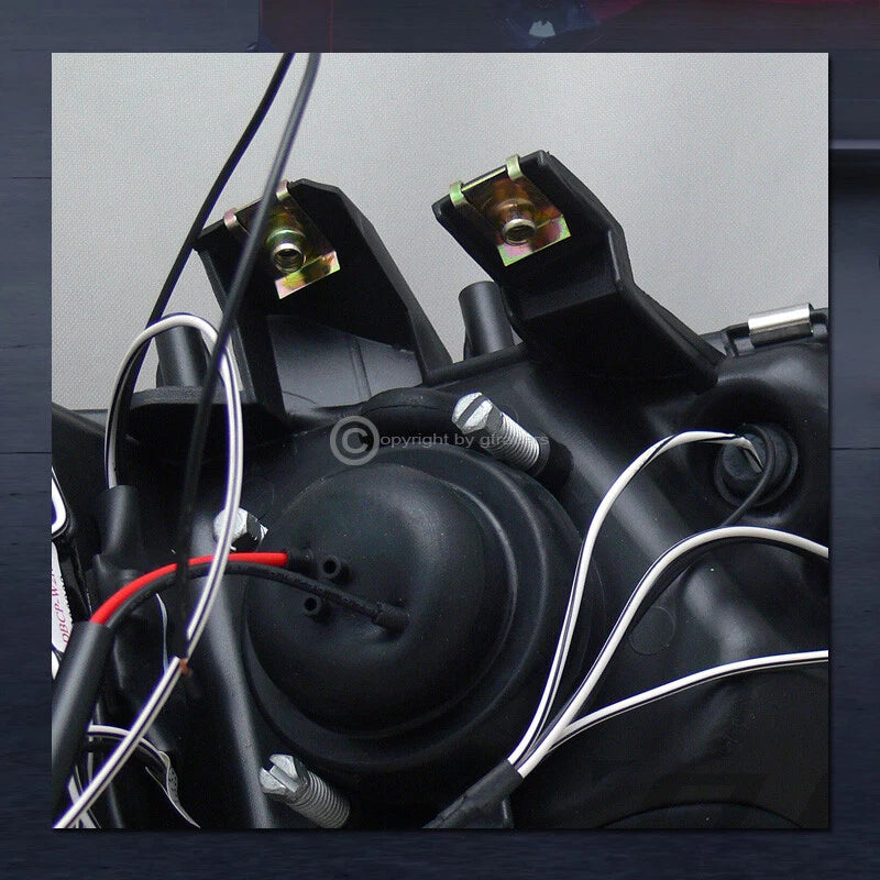 For 2006-2011 Honda Civic Coupe Black LED Halo Projector Headlights Signal Amber