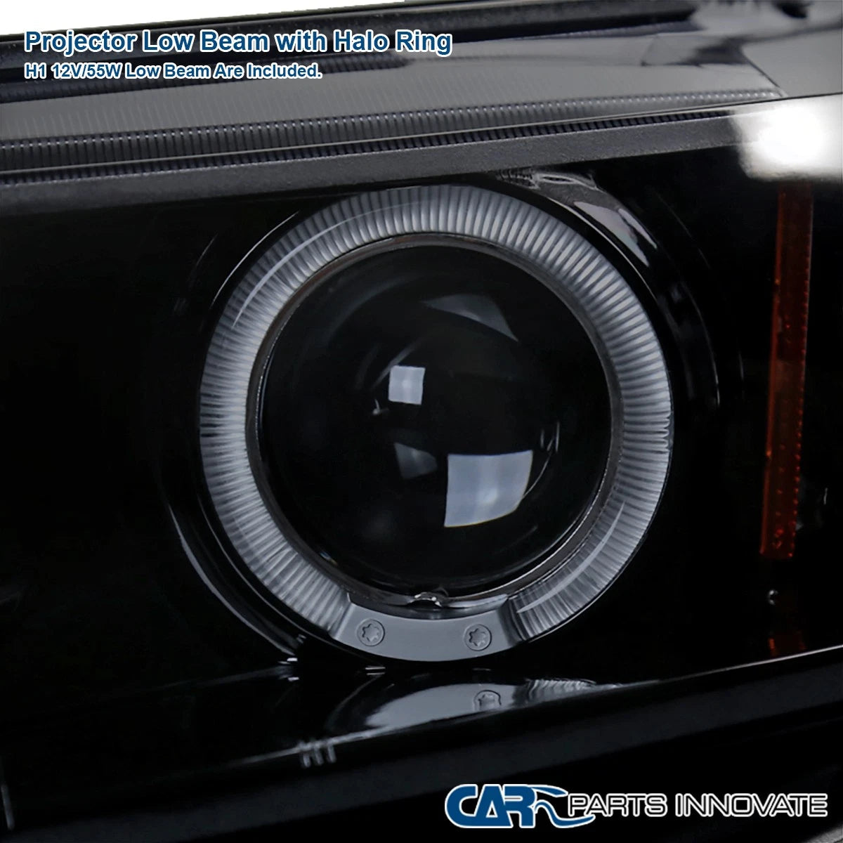 Fits 2006-2011 Honda Civic 4Dr Sedan Black Smoke LED Halo Projector Headlights