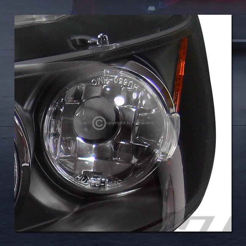 For 2006-2011 Honda Civic Coupe Black LED Halo Projector Headlights Signal Amber