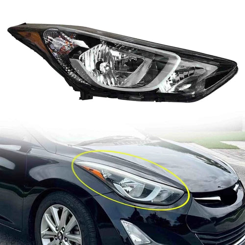 Hyundai Elantra Headlight Right Side Passenger w/ Bulbs For 2014 2015 2016