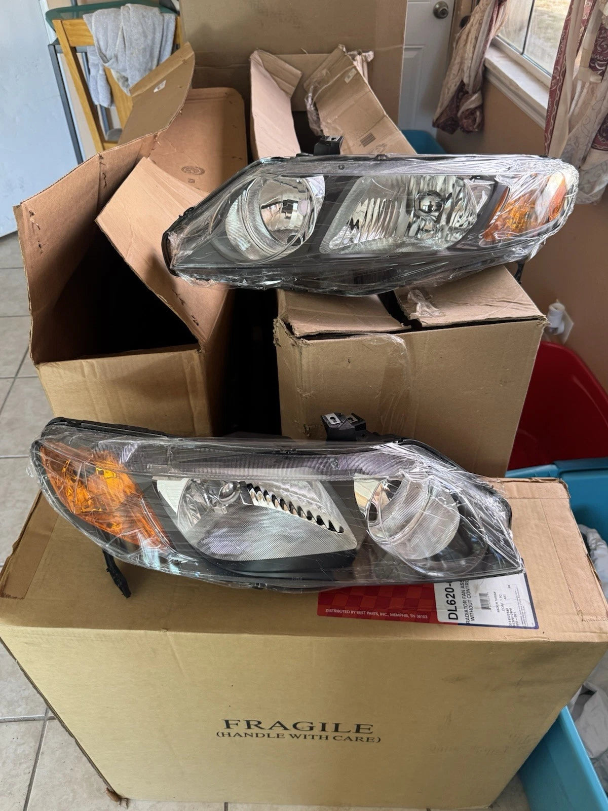 2PCS Left+Right Pair Headlights Assembly For 2006-2011 Honda Civic 4-Door Sedan