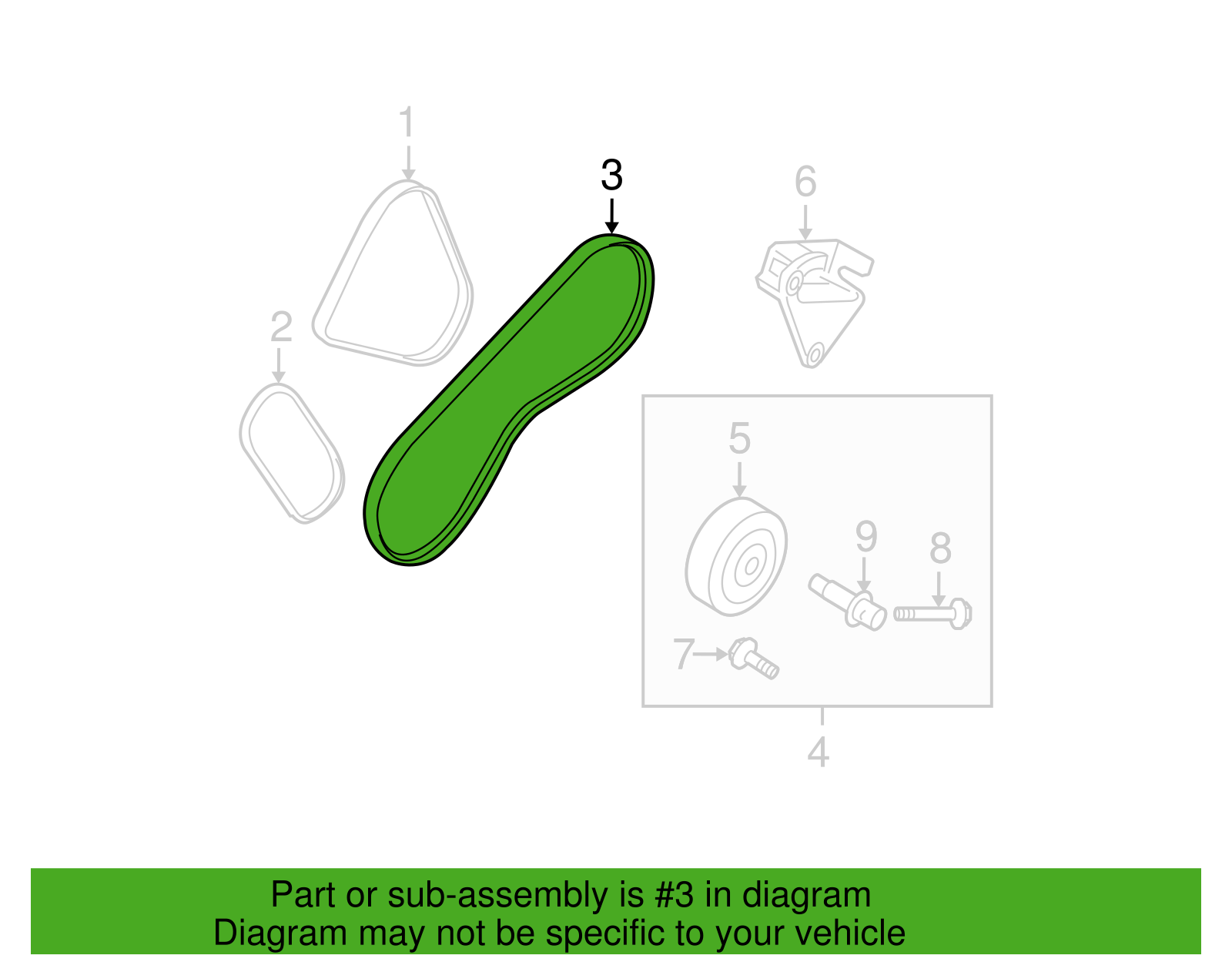 OEM A/C Belt for 2001-2011 Hyundai Accent 1.6L # 97713-1E000